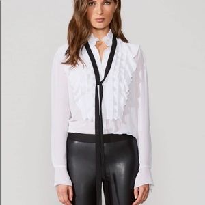 Bailey 44 white blouse with black tie
